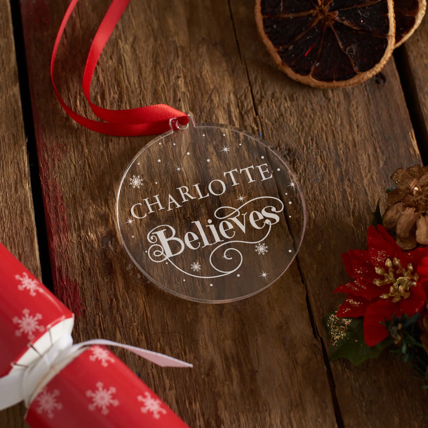Personalised Believes Christmas Bauble - Image 3