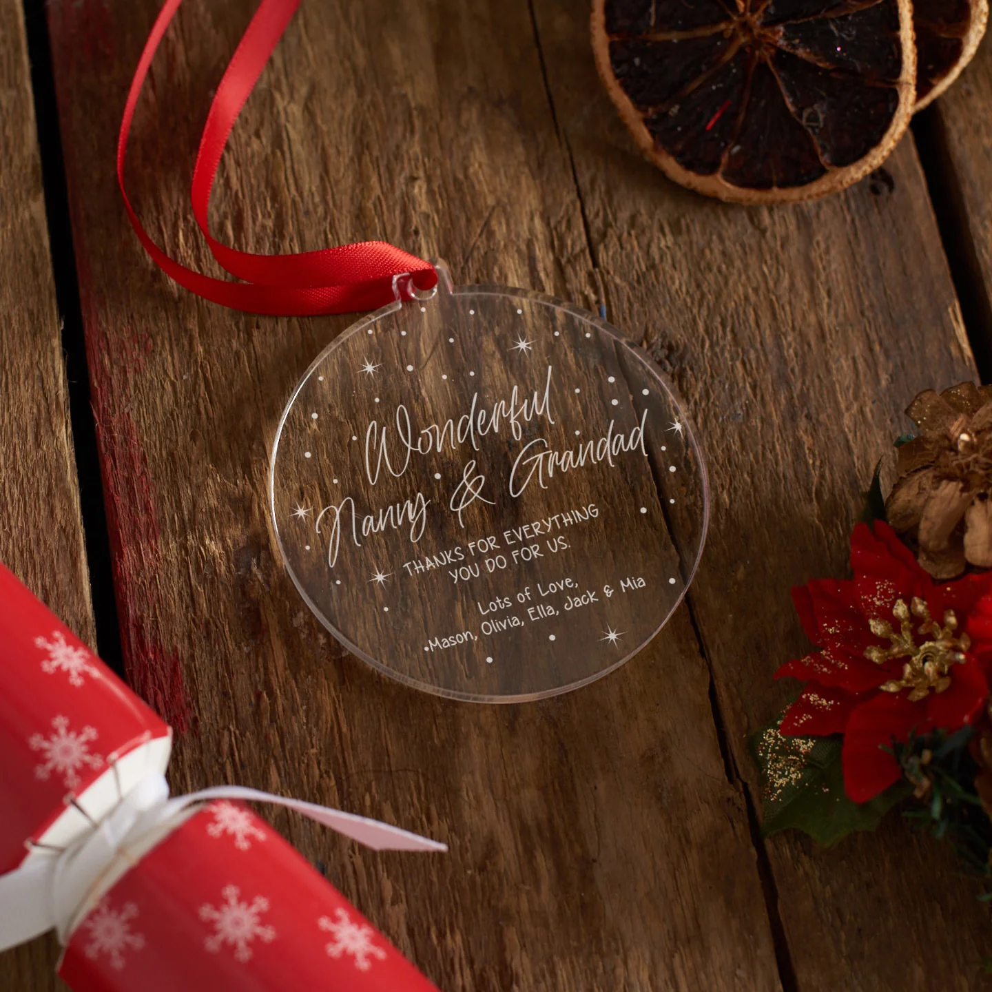 Wonderful Grandparents Christmas Bauble - Image 2